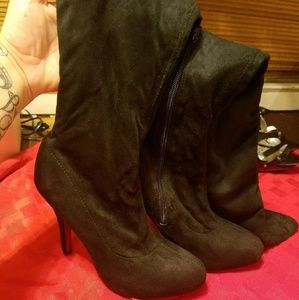 Black thigh high boots